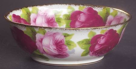 Old English Rose (Brushed Gold Trim) Mini Open Sugar Bowl