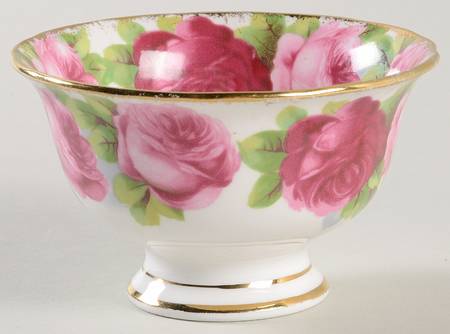 Old English Rose (Brushed Gold Trim) Mini Open Sugar Bowl