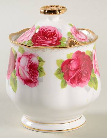 Old English Rose (Brushed Gold Trim) Marmalade & Lid