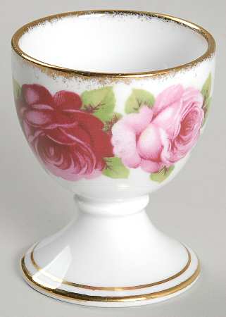 Old English Rose (Brushed Gold Trim) Single Egg Cup