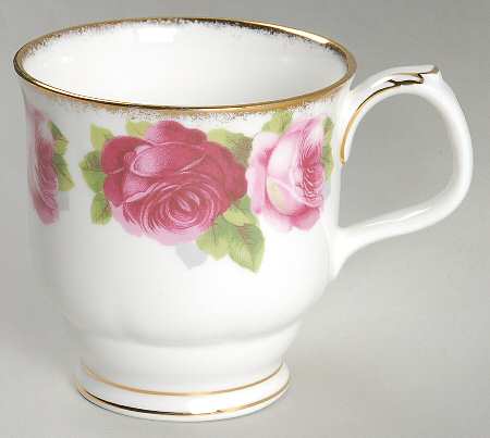 Old English Rose (Brushed Gold Trim) Mug