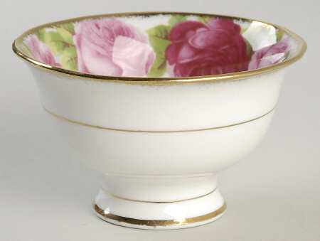 Old English Rose (Brushed Gold Trim) Mini Open Sugar Bowl