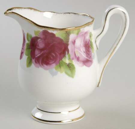 Old English Rose (Brushed Gold Trim) Mini Creamer