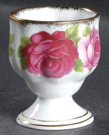 Old English Rose (Brushed Gold Trim) Single Egg Cup