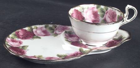 Old English Rose (Brushed Gold Trim) Cup for Dessert Plate & Cup Set