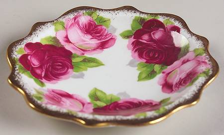 Old English Rose (Brushed Gold Trim) Coaster