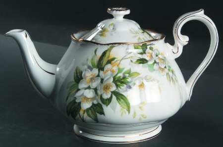 Orange Blossom (Gold Trim) Teapot & Lid