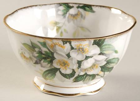 Orange Blossom (Gold Trim) Cranberry Bowl