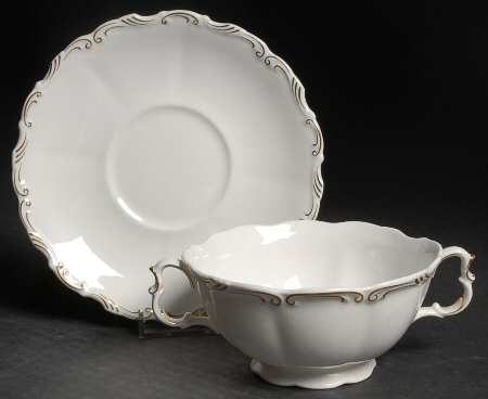Orleans Footed Cream Soup Bowl & Saucer Set