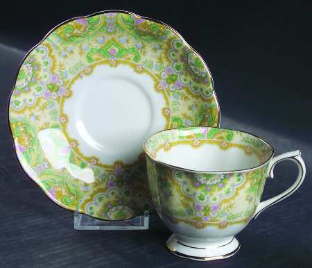 Paisley Shawl Footed Cup & Saucer Set
