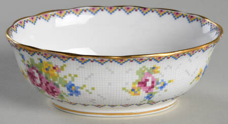 Petit Point Mini Oval Open Sugar Bowl