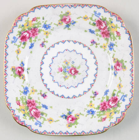 Petit Point Square Bread & Butter Plate by Royal Albert