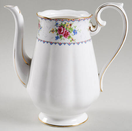 Petit Point Coffee Pot No Lid by Royal Albert