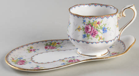 Petit Point Dessert Plate & Cup Set