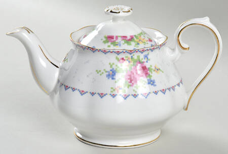 Petit Point Mini Teapot & Lid