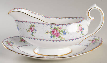 Petit Point Gravy Boat & Underplate by Royal Albert