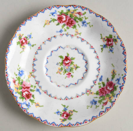 Petit Point Saucer for Footed Cup by Royal Albert