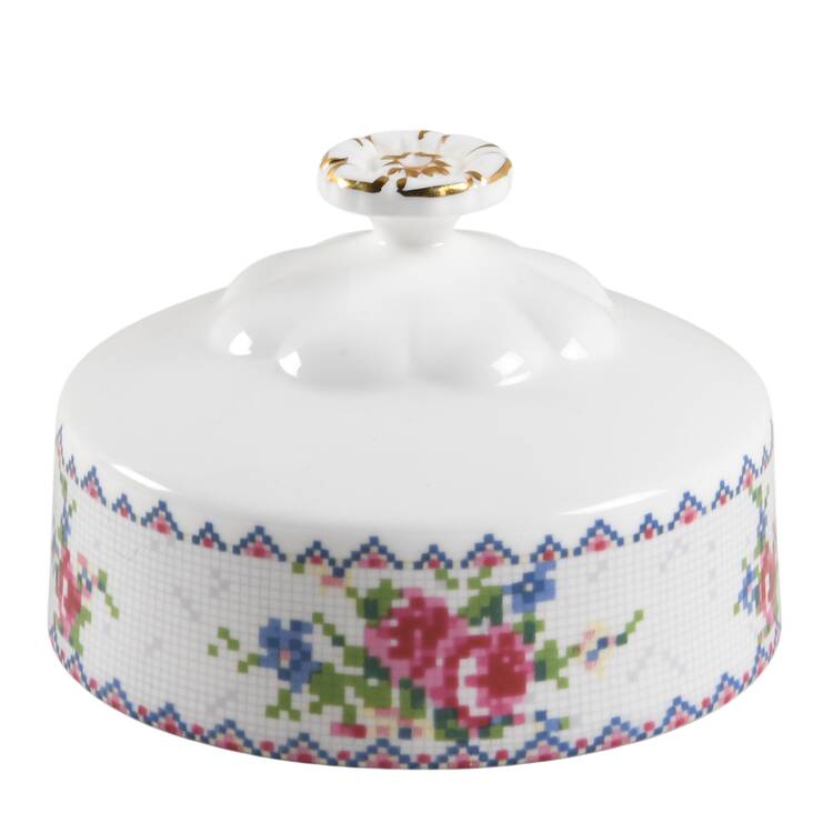 Petit Point Lid for Round Butter