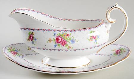 Petit Point Gravy Boat & Underplate