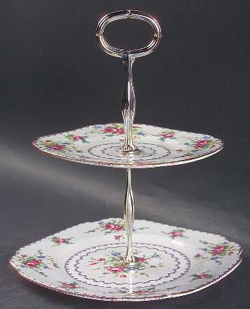Petit Point 2-Tiered Serving Tray (Salad & Bread/Butter Plate)