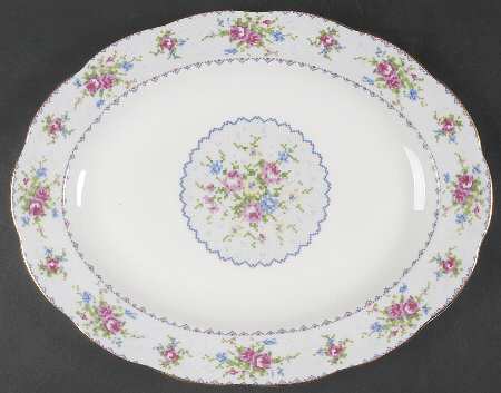 Petit Point 13" Oval Serving Platter
