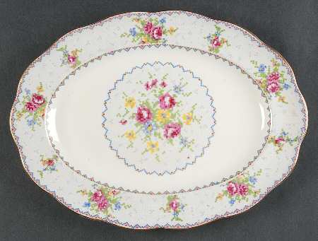 Petit Point 11" Oval Serving Platter