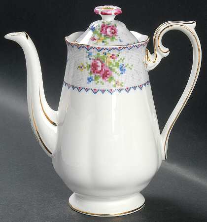 Petit Point Mini Coffee Pot & Lid