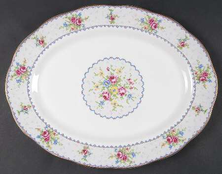 Petit Point 14" Oval Serving Platter