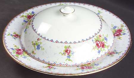 Petit Point Muffin Dish & Lid