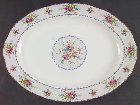 Petit Point 16" Oval Serving Platter by Royal Albert