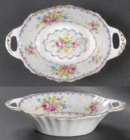 Petit Point 5" Oval Sweet Meat Dish