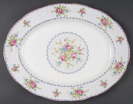 Petit Point 12" Oval Serving Platter by Royal Albert