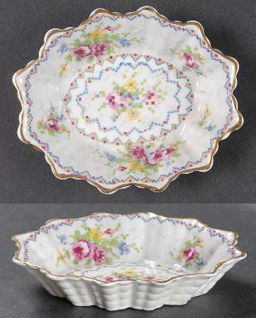 Petit Point Oval Sweet Meat Dish by Royal Albert