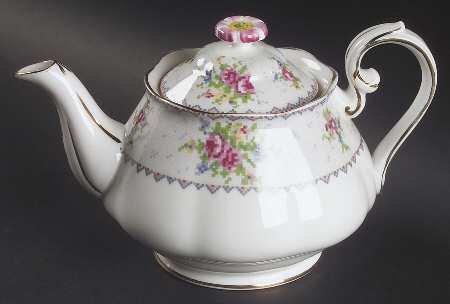Petit Point Small Teapot & Lid by Royal Albert