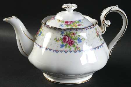 Petit Point Teapot & Lid