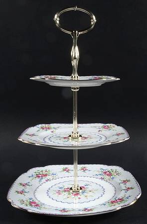 Petit Point 3-Tiered Serving Tray (DP, SP, BB)