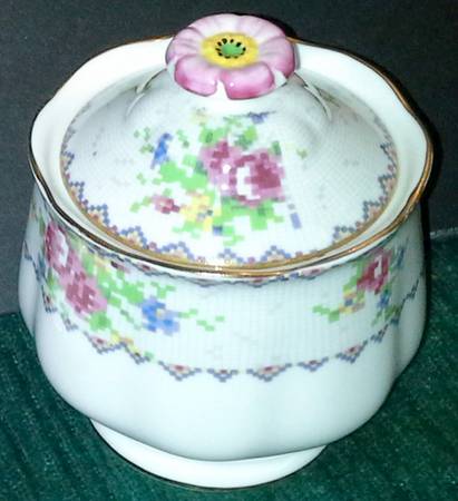 Petit Point Sugar Bowl & Lid