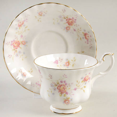 Peach Rose Footed Cup & Saucer Set