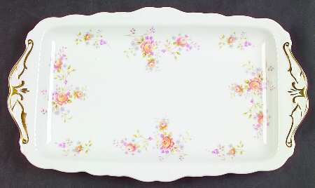 Peach Rose Large Sandwich Tray