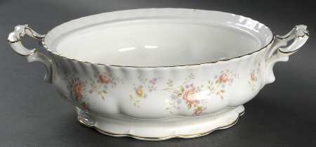 Peach Rose Round Vegetable No Lid