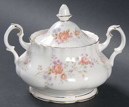 Peach Rose Sugar Bowl & Lid