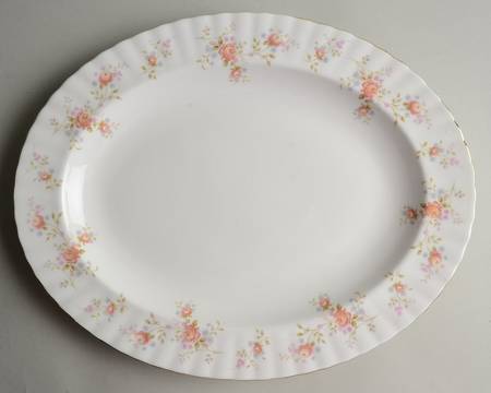 Peach Rose 13" Oval Serving Platter