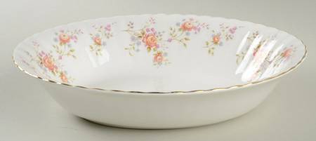 Peach Rose 9" Oval Vegetable Bowl