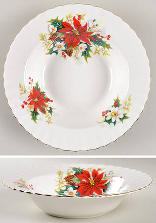 Poinsettia Rim Soup Bowl