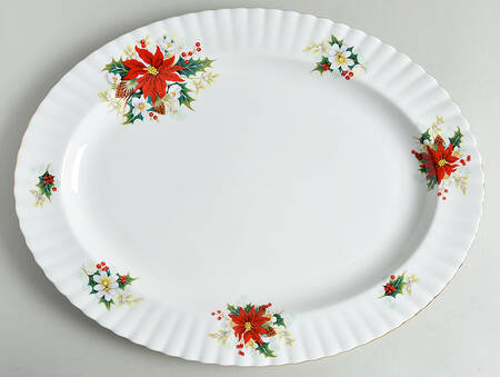 Poinsettia 16" Oval Serving Platter