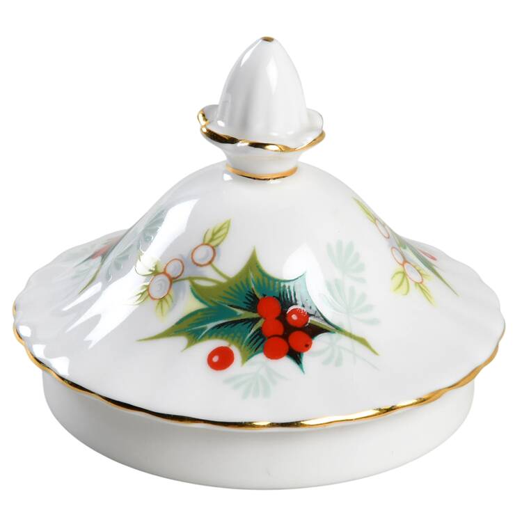 Poinsettia Lid for Sugar Bowl