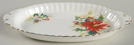 Poinsettia Tray for Creamer & Open Sugar