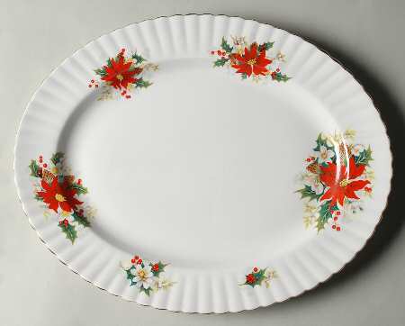 Poinsettia 15" Oval Serving Platter