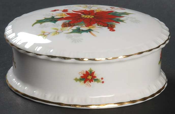 Poinsettia 3" Round Box & Lid