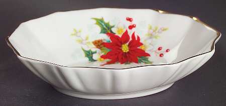 Poinsettia 5" Oval Sweet Meat Dish